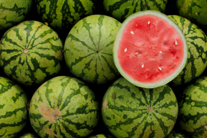 Photo of a stack of watermelons